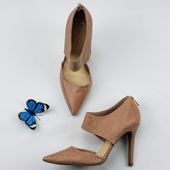 Jessica Simpson Shoes - Jessica Simpson Coswell Faux Satin Snakeskin Stile